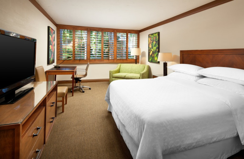 Guest room at Sheraton La Jolla Hotel.
