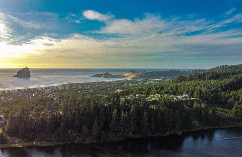 Aerial view of area at Kiwanda Coastal Properties.