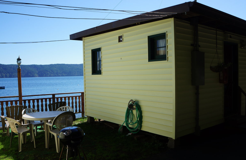 Cabin exterior at Mike's Beach Resort.