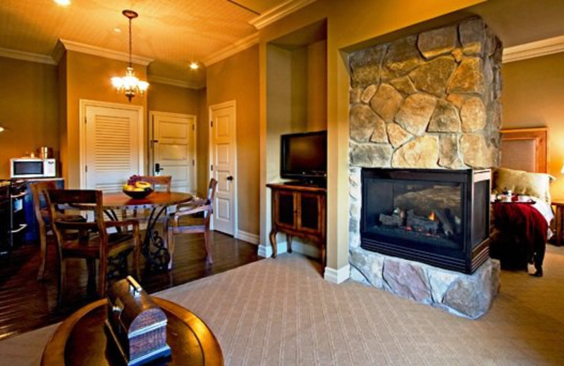 Studio suite at Grand Cascades Lodge at Crystal Springs Resort.