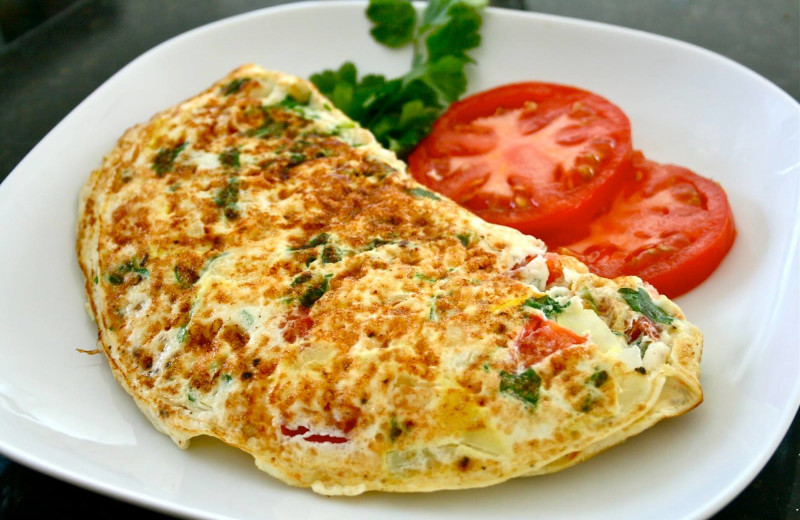 Breakfast omelet at Boardwalk Plaza Hotel.