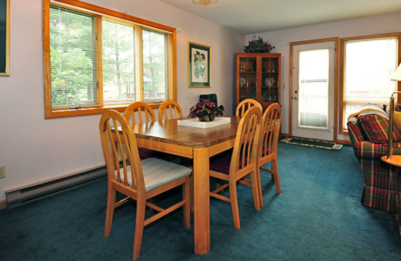 Vacation rental dining room at Deerfield Village Resort.