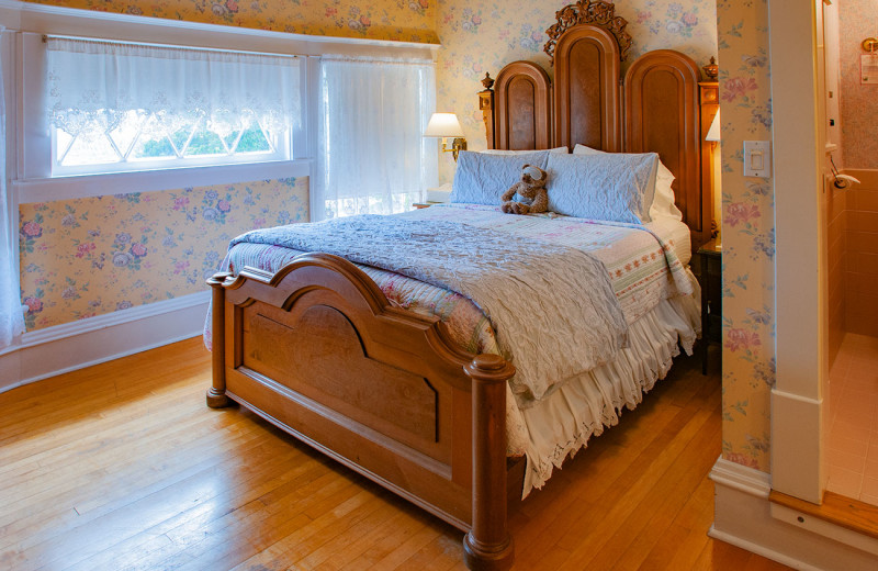 Guest room at White Lace Inn.