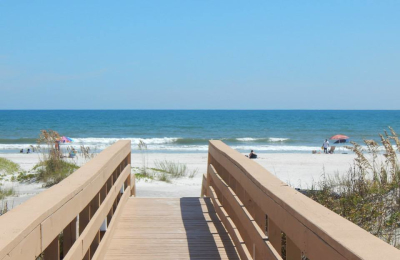 Beach at Family Sun Vacation Rentals.
