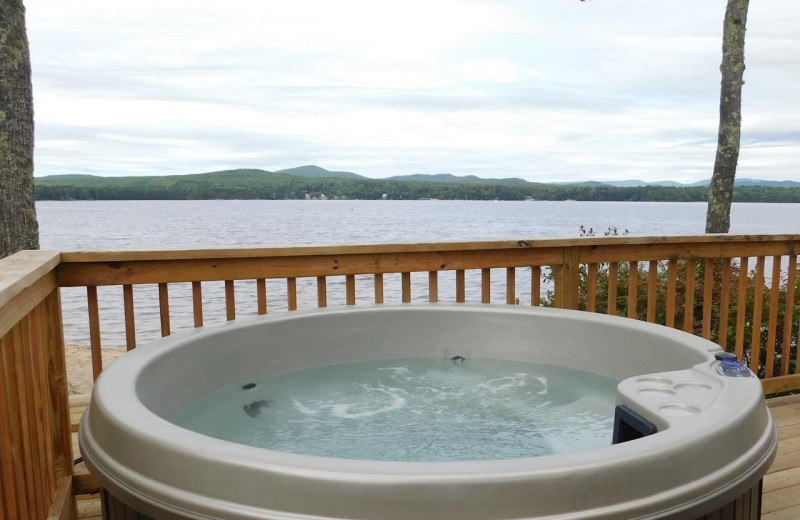 Cottage hot tub at Westward Shores Camping Resort.