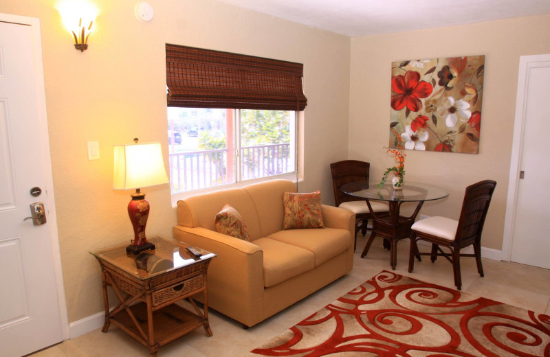 Guest living room at Bamboo Beach Club.