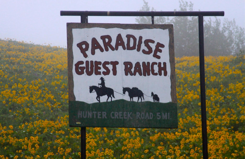 Sign at Paradise Guest Ranch.