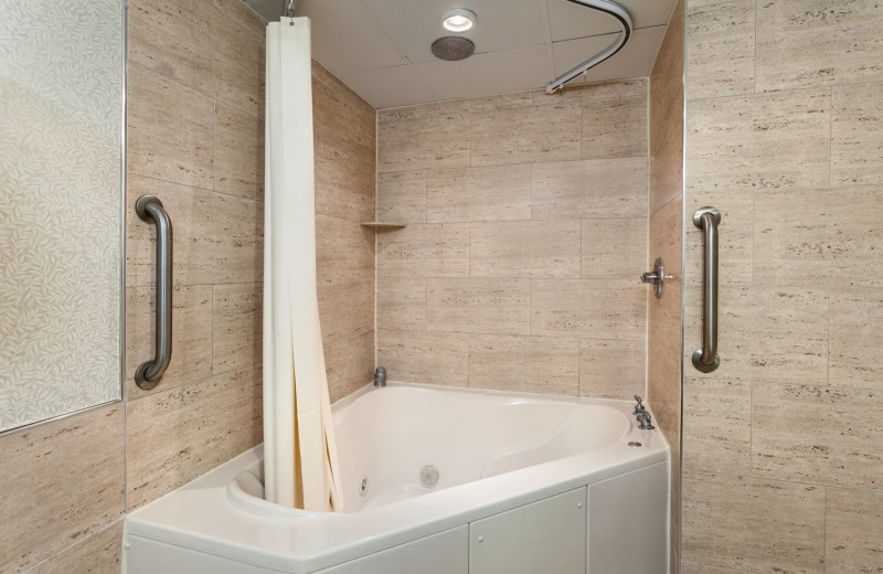 Guest bathroom at Holiday Inn Suites Ocean City.