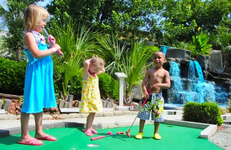 Kids Mini Golfing at Sea Mist Oceanfront Resort