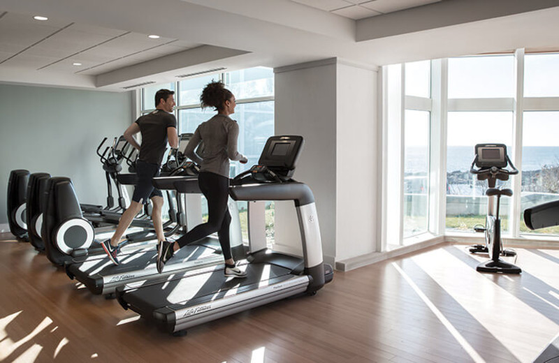 Fitness room at Cliff House Maine.