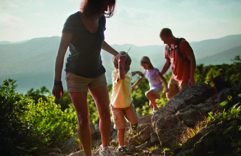 Hiking with family at Wintergreen Resort.