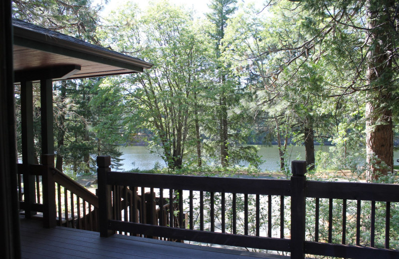 Cabin balcony at Mount Shasta Resort.