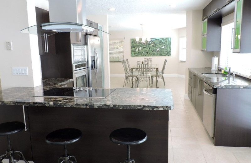 Rental kitchen at ValGal Vacation Rentals.