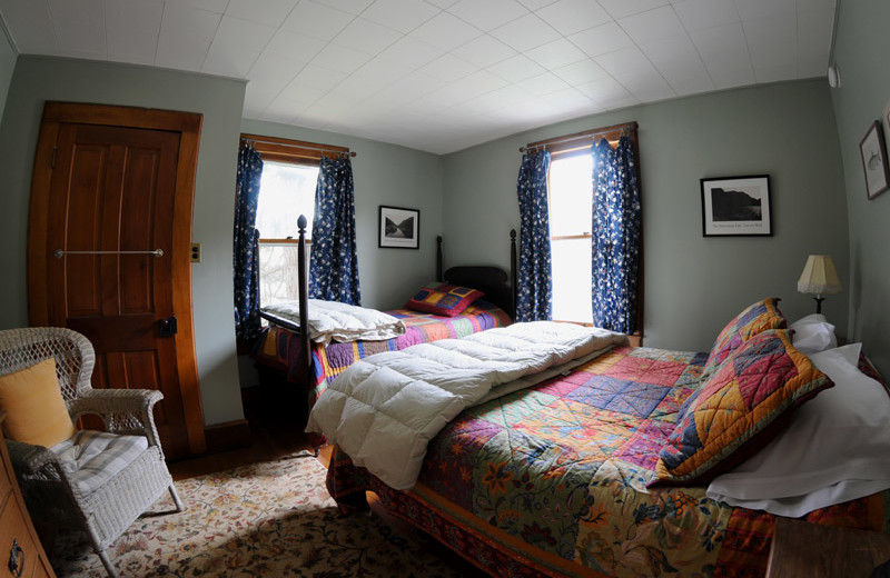 Guest room at Keene Valley Lodge.