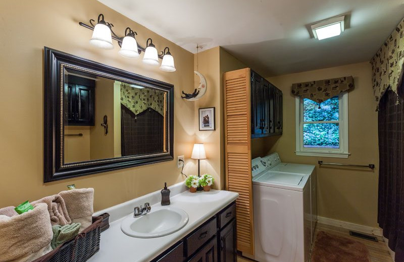 Cabin bathroom at Mountain Oasis Cabin Rentals.