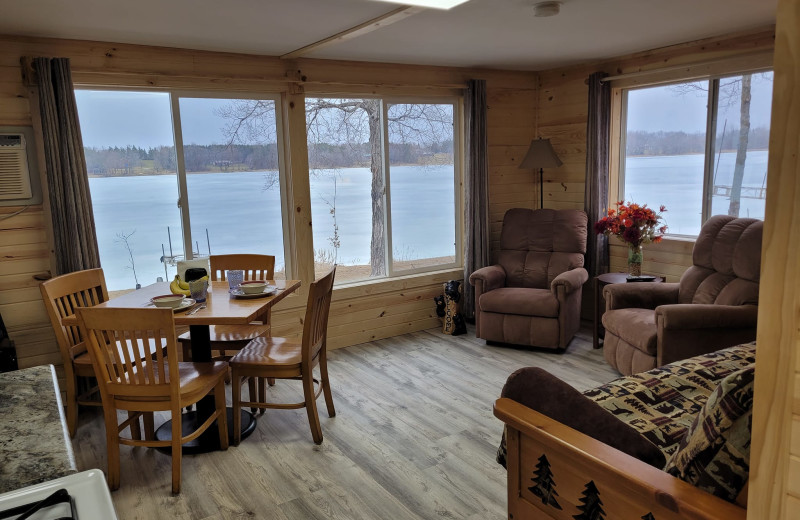 Cabin interior at Northern Lights Resort.