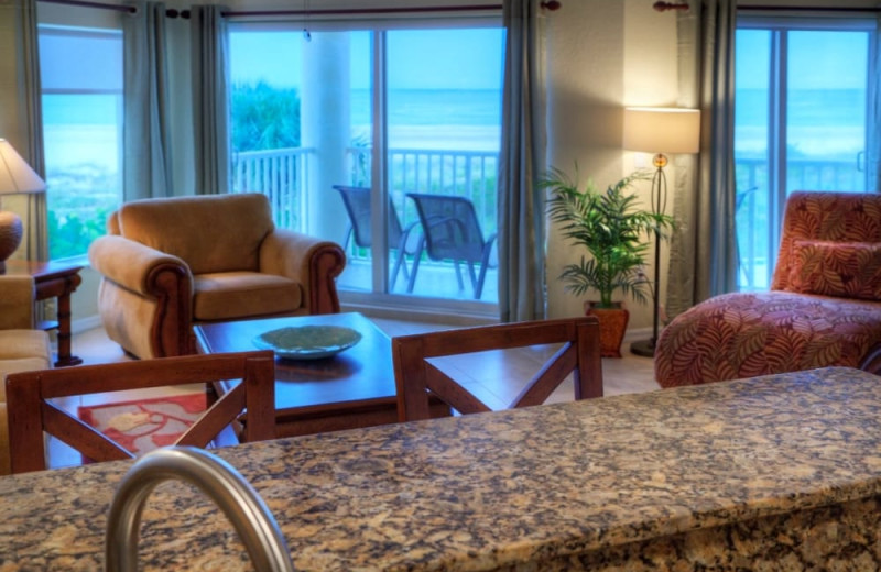 Guest room at Sunset Vistas Beachfront Suites.