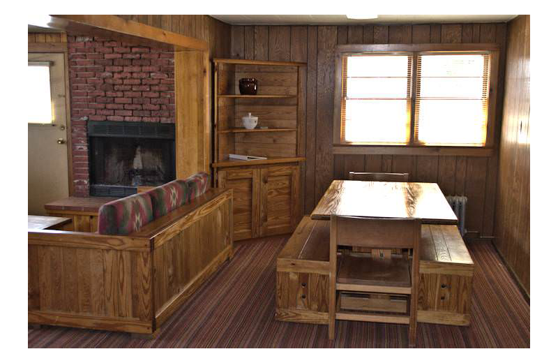 Cabin interior at Silver Rapids Lodge.