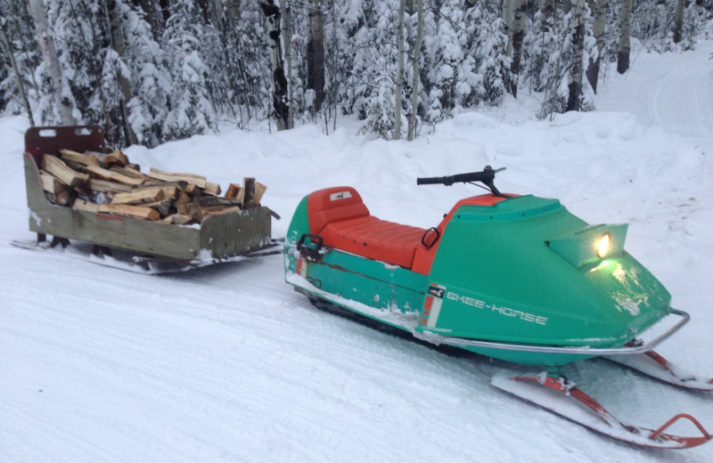 Snowmobiling at Bakers Narrows Lodge.