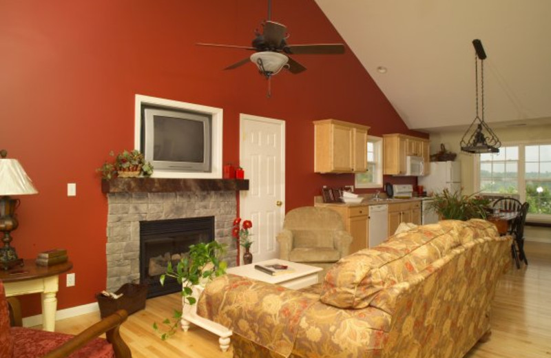 Living room at Edgewater Resort at Taylorsville Lake.