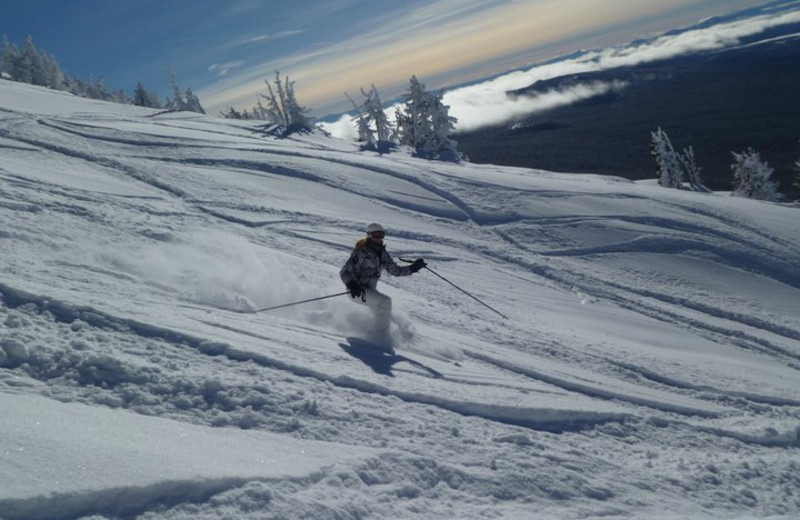 Skiing near Pronghorn Resort.