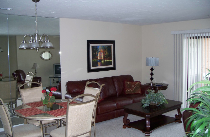 Rental living room at Pointe Royale.