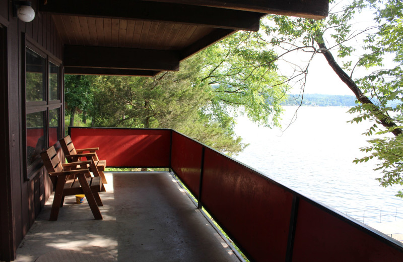 Guest balcony at Hawks Landing Resort.