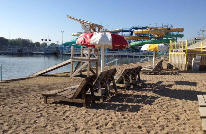 The beach at Indiana Beach Amusement Resort.