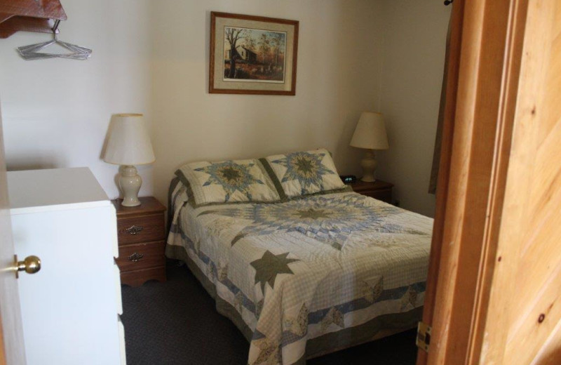 Cabin bedroom at Glenmore Resort.