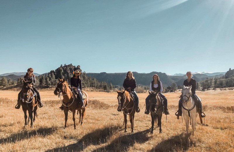 Horseback riding at Sundance Trail Guest Ranch.