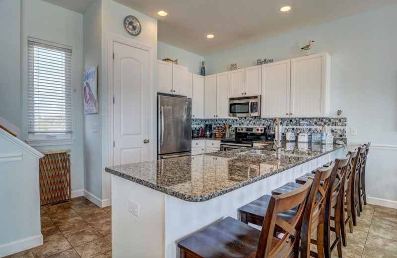 Rental kitchen at Topsail Realty.