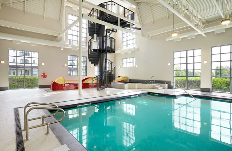 Indoor pool with slide at The Algonquin Resort St. Andrews by-the-Sea, Autograph Collection.