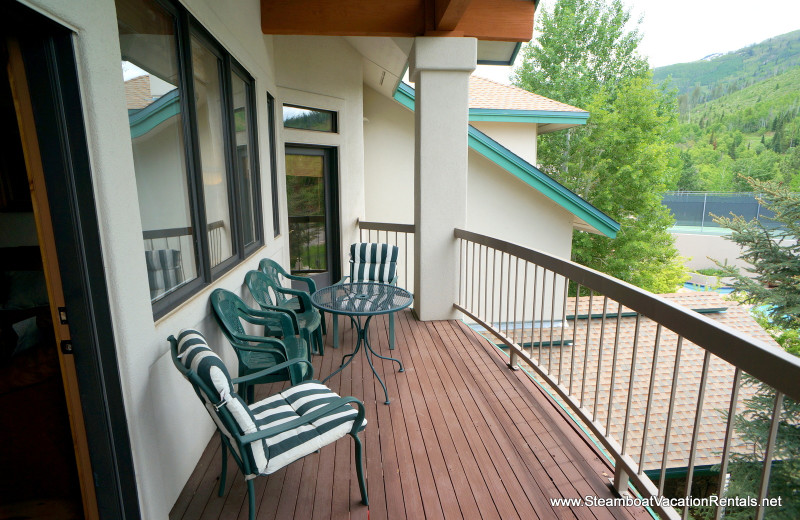 Rental balcony at Steamboat Vacation Rentals.