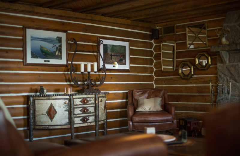 Cabin interior at Obabika Resort.