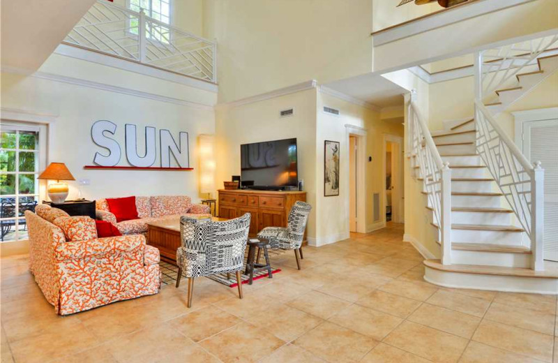 Rental living room at At Home in Key West, LLC.