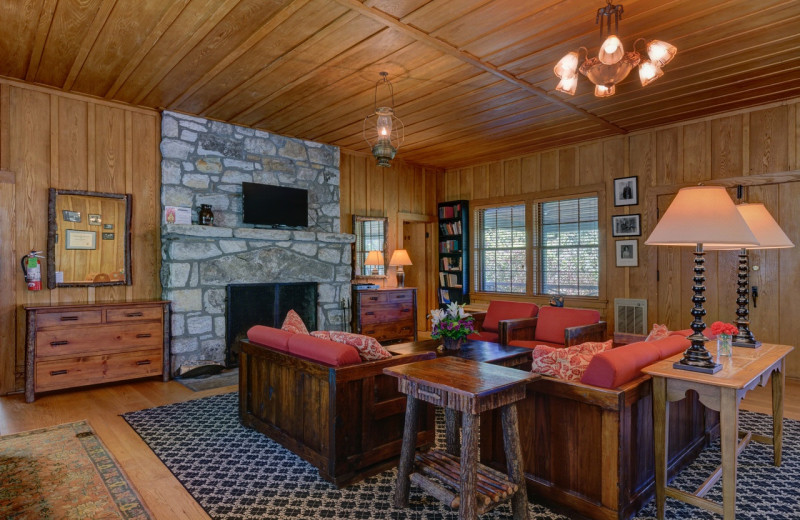 Guest living room at High Hampton Resort.