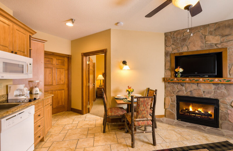 Guest room with fireplace at Westgate Smoky Mountain Resort & Spa.