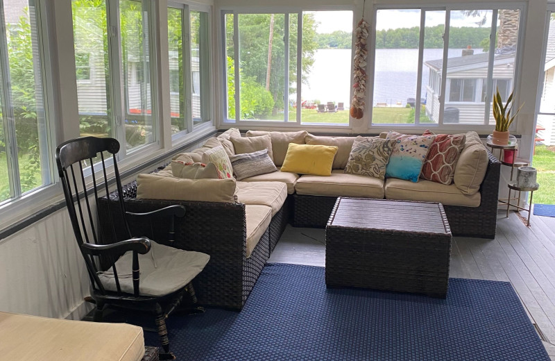 Cottage porch at Camp David Bantam Lake.