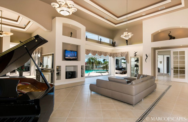 Rental living room at Marco Escapes.