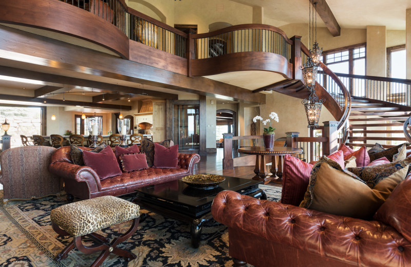 Rental living room at Natural Retreats Park City.