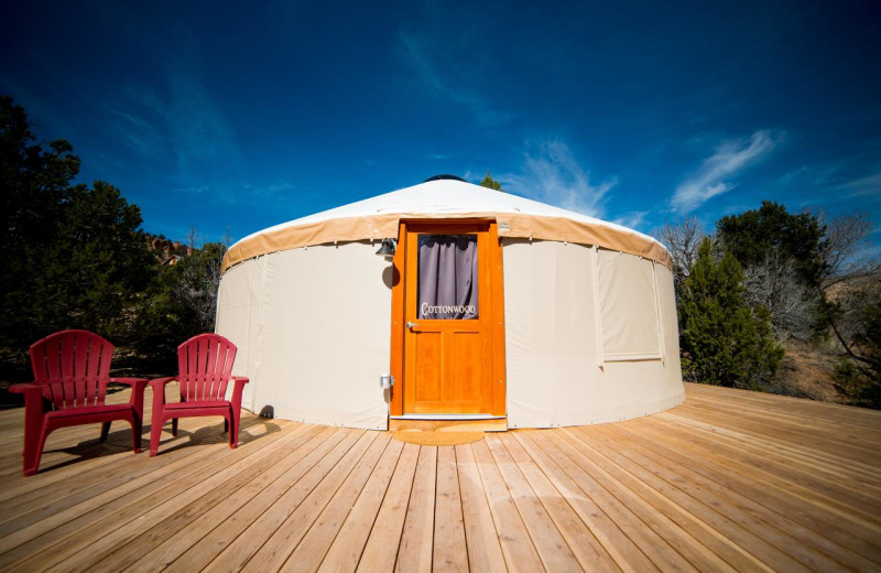 Exterior view of Escalante Yurts.