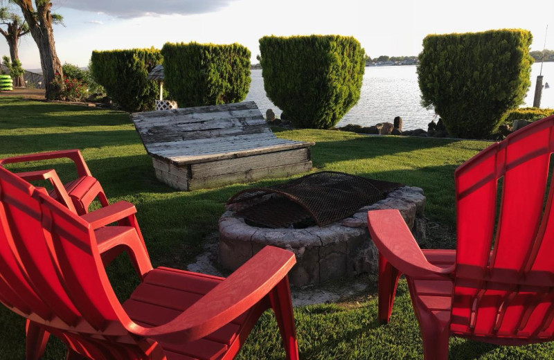 Patio at Lakeshore Resort Motel.