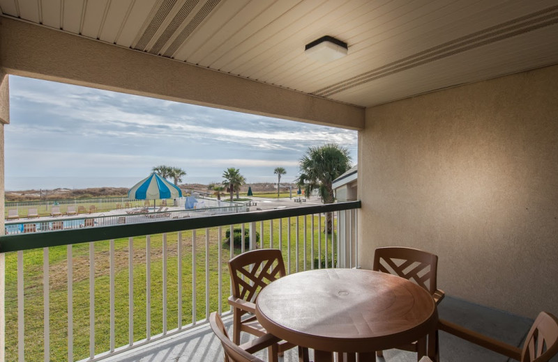 Balcony at Days Inn & Suites Jekyll Island.