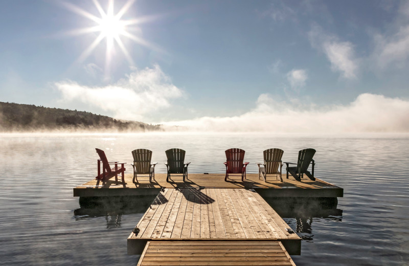 Dock at Killarney Lodge in Algonquin Park.