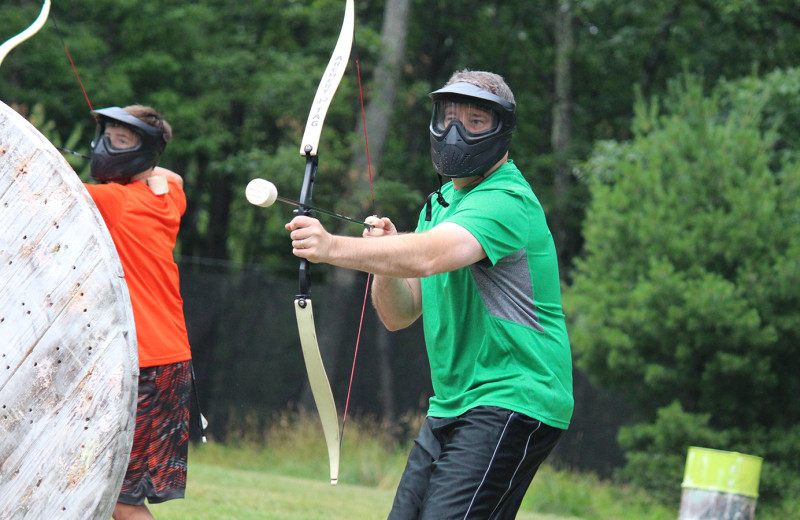 Archery practice at Woodloch Resort.