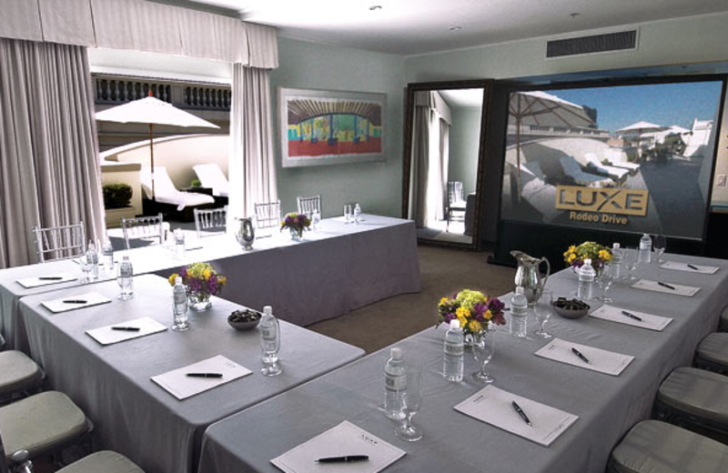 Conference room at Luxe Hotel Rodeo Drive.