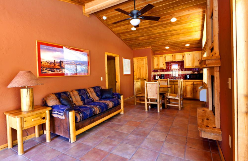 Guest room interior at Red Cliffs Lodge.