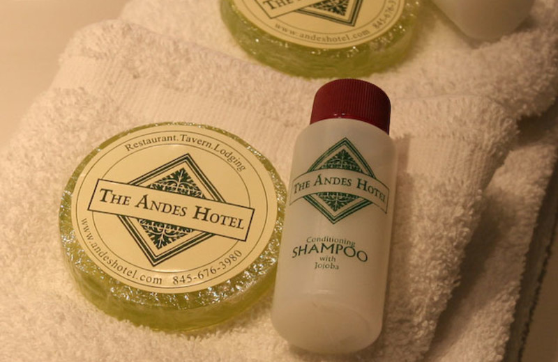 Complementary shampoo and soaps at Andes Hotel and Restaurant.