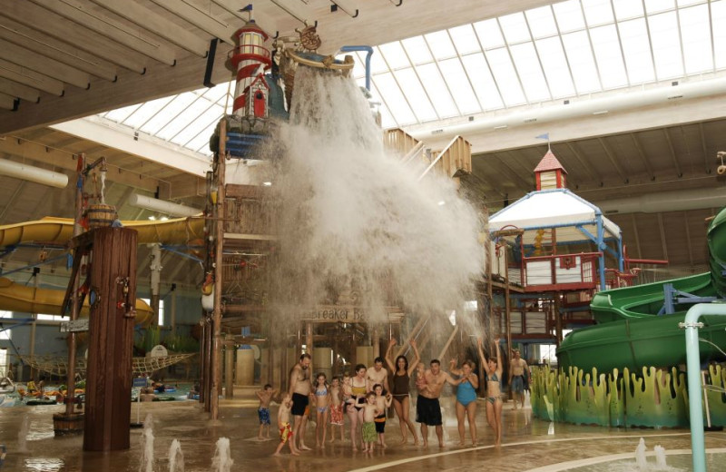 Indoor waterpark fun at Blue Harbor Resort & Spa.