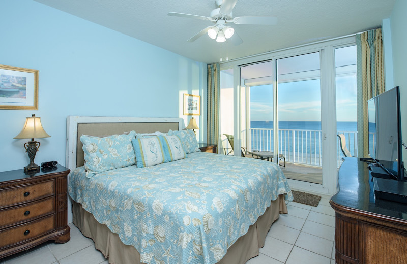 Rental bedroom at Sunset Properties.